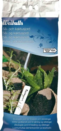Weibulls såjord frö, stickling och kaktus, 8 liter