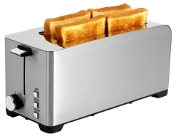 Wilfa brödrost 4 skivor, borstat stål, 1400 W